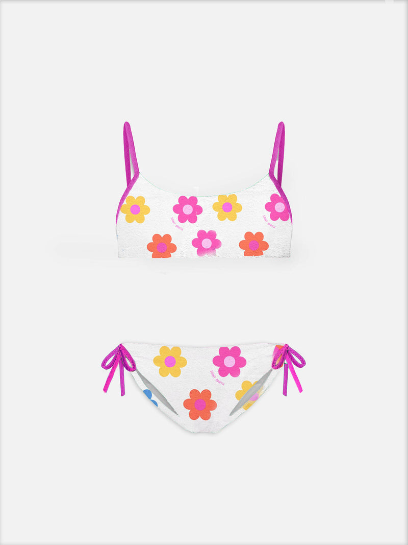 Mädchen-Bralette-Bikini mit Gänseblümchen