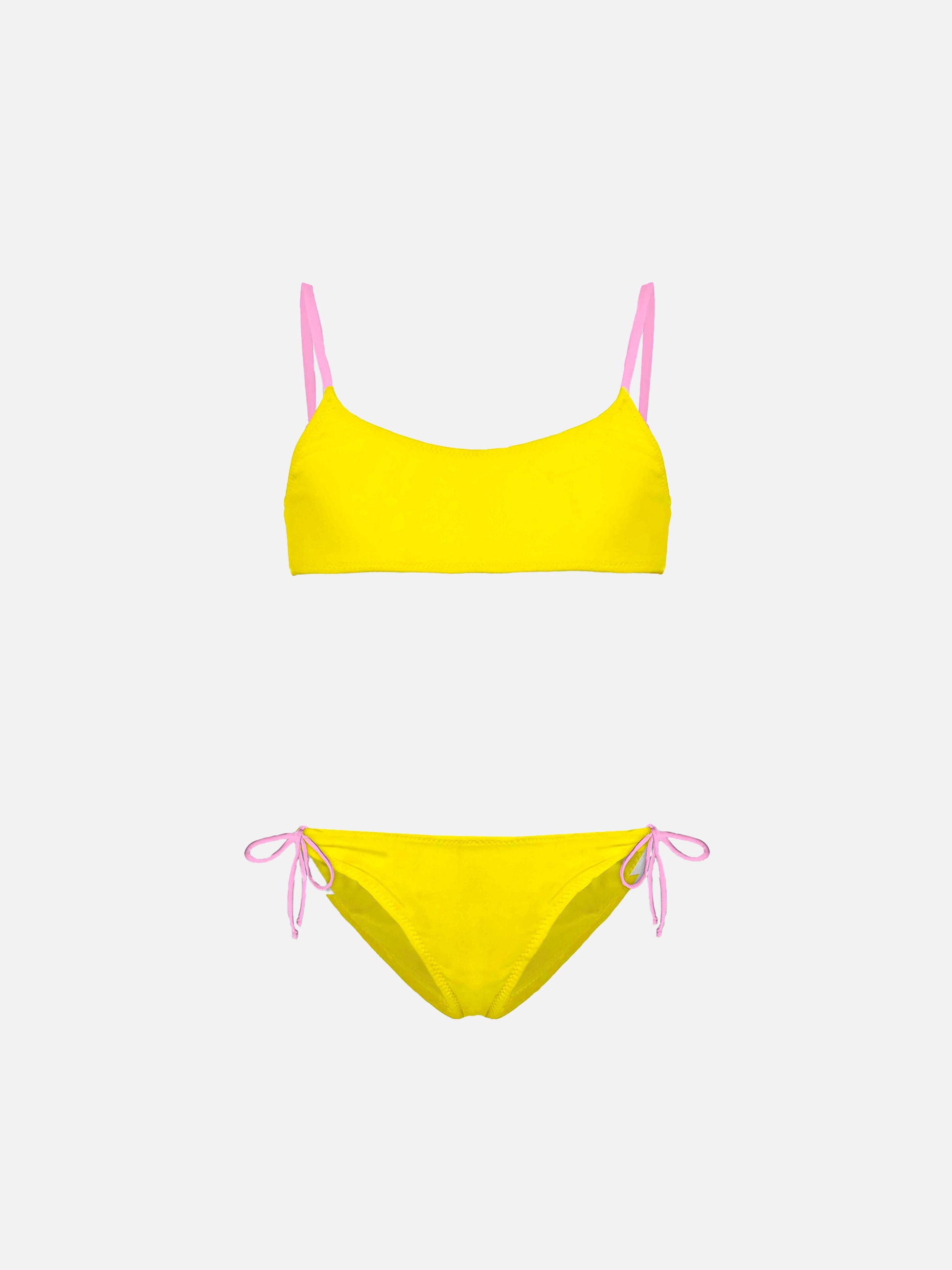 Girl's bralette bikini with St. Barth addicted embroidery - MC2 Saint Barth