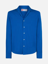 Blaues Piquet-Poloshirt