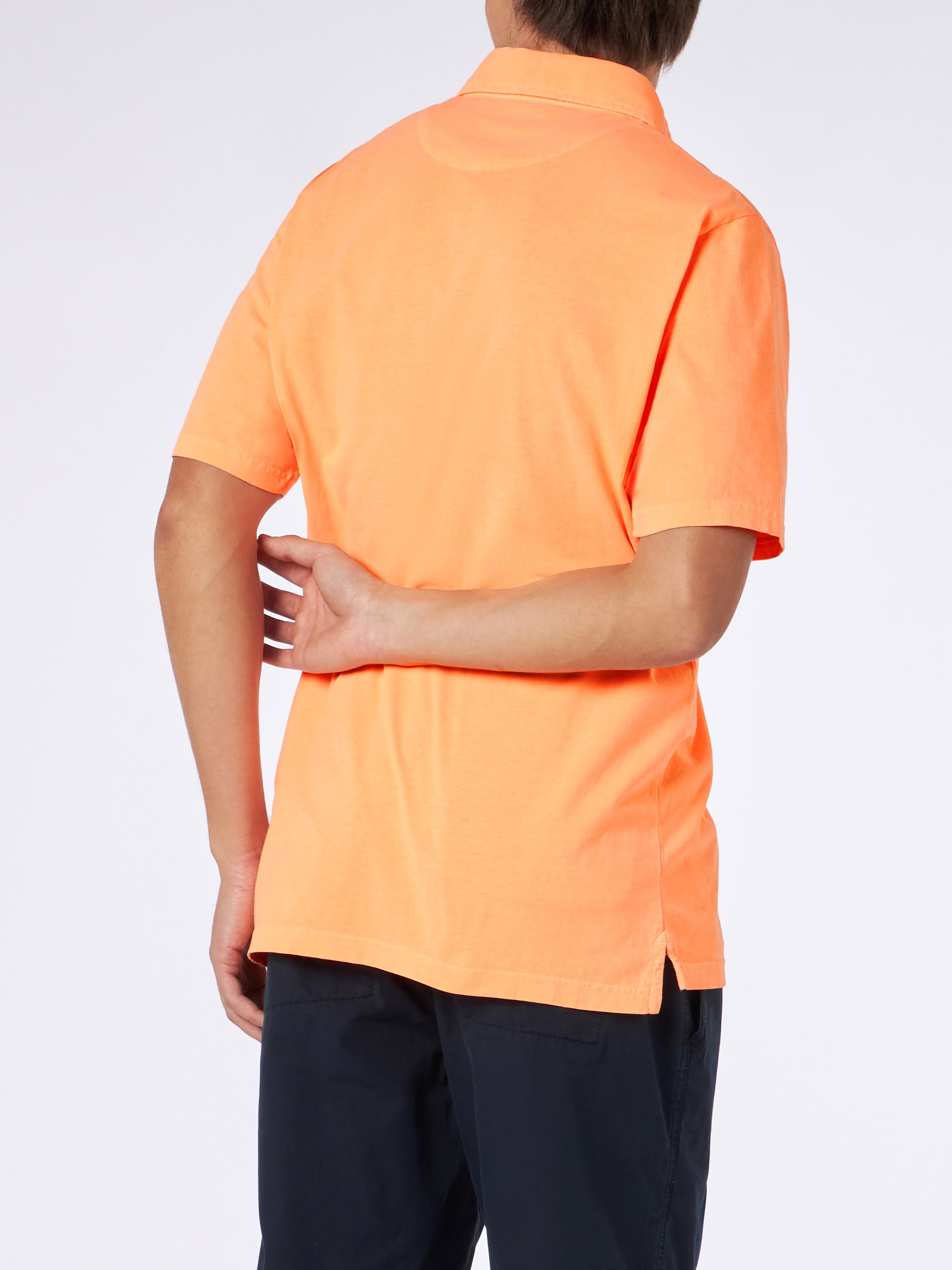 Man orange cotton jersey polo - MC2 Saint Barth