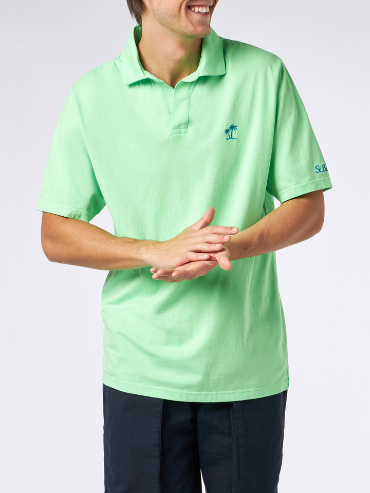 Man green cotton jersey polo - MC2 Saint Barth