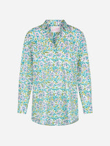 Camicia da donna over Brigitte in cotone con stampa fiori