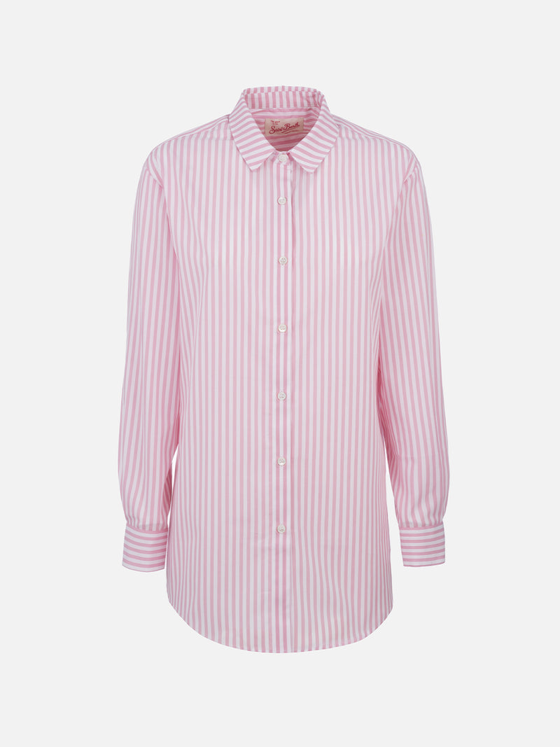 Camicia over da donna Brigitte in cotone stampa righe