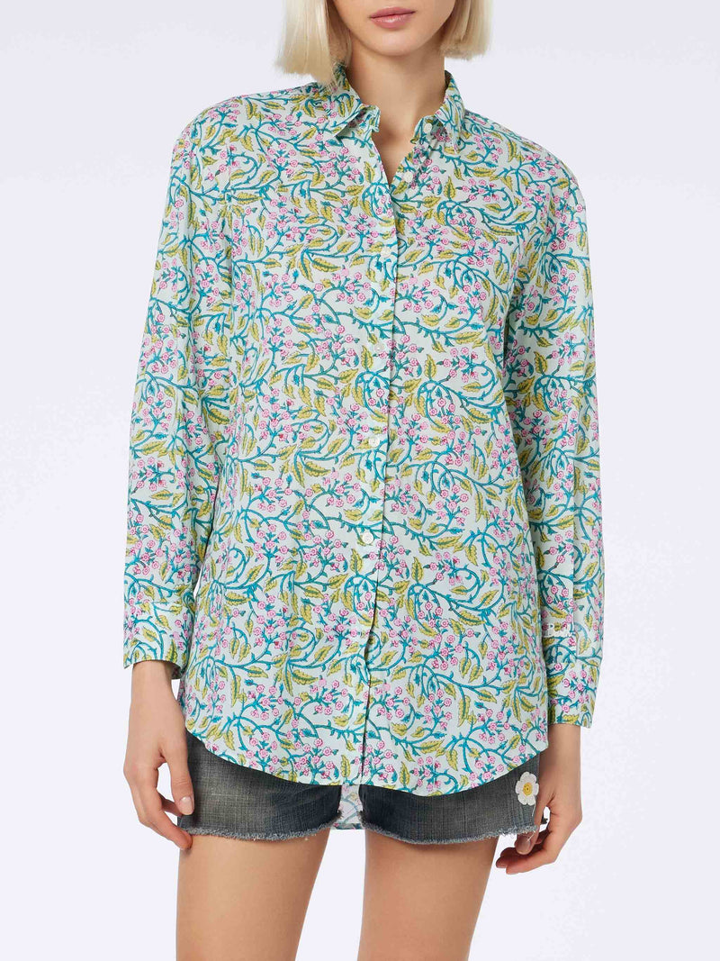 Damen Baumwollshirt Brigitte mit Blumenprint