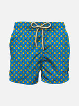 Boy light fabric swim shorts with Christmas ducks print