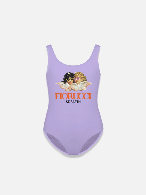 Girl one piece swimsuit with Fiorucci print | FIORUCCI SPECIAL EDITION