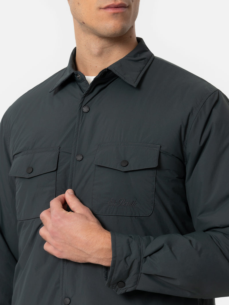 Grünes Herren-Overshirt Chalet mit St. Barth-Stickerei