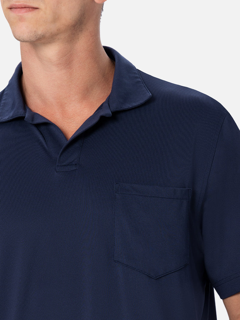 Herren-Poloshirt aus technischem Piquet Camber in Marineblau