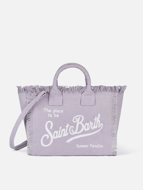 Colette lilac cotton canvas handbag - MC2 Saint Barth