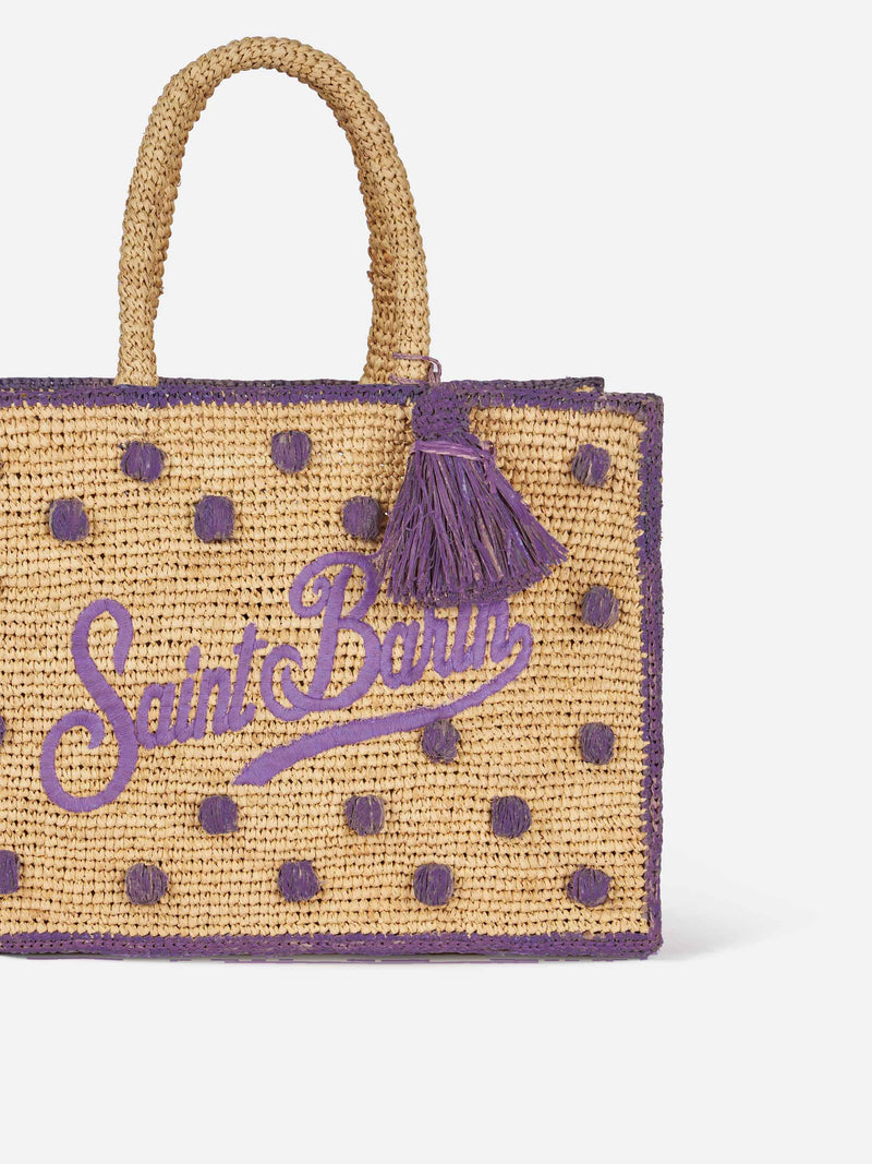 Colette Raffia-Handtasche aus gepunktetem Frottee