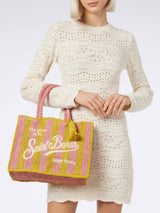 Striped Colette Raffia handbag