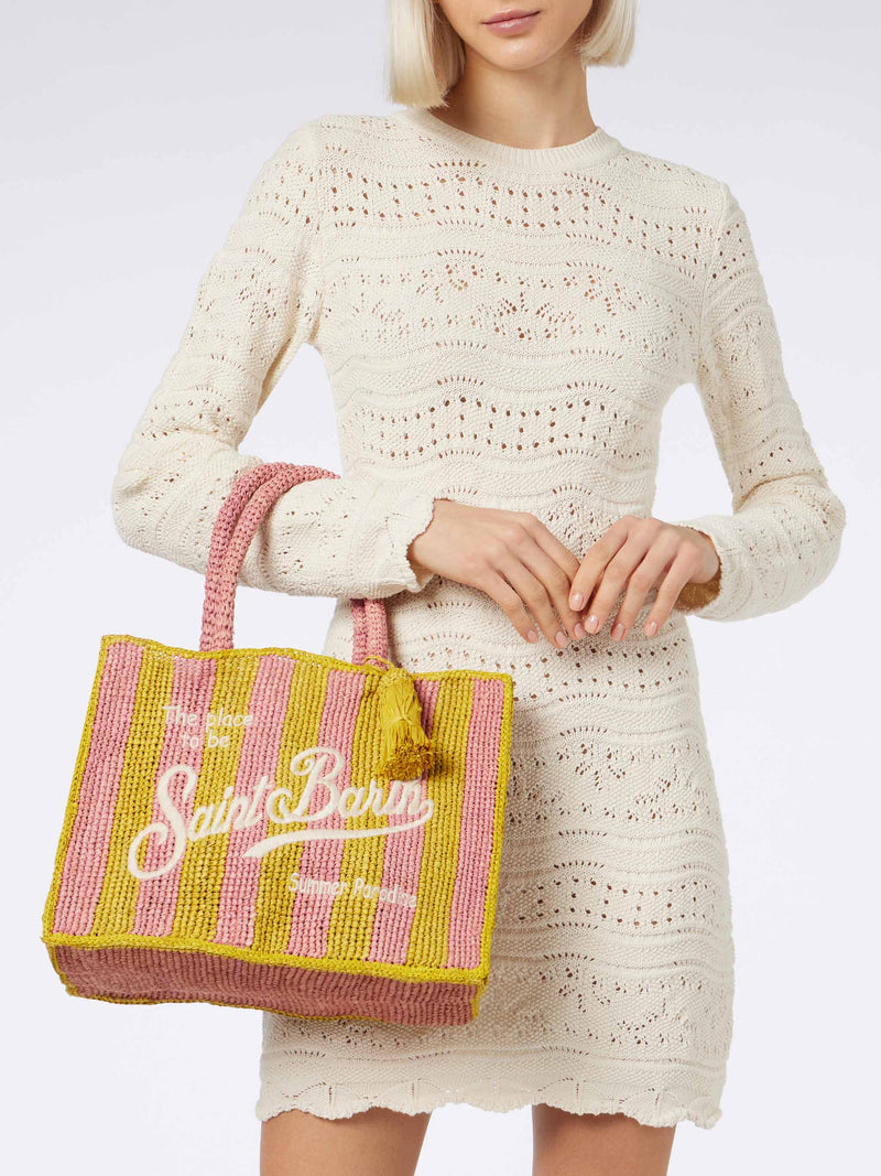 Striped Colette Raffia handbag