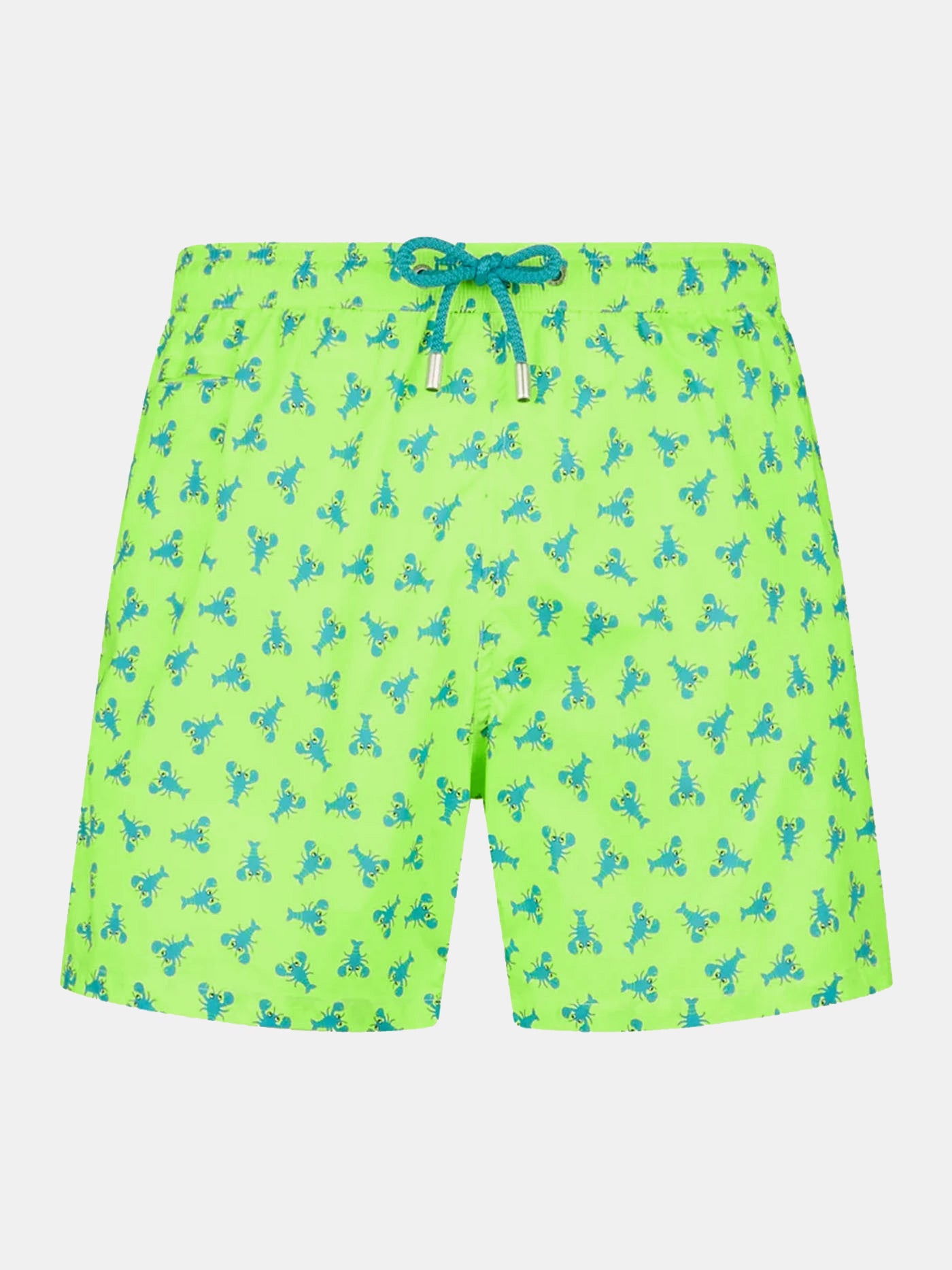 Bequeme Herren-Badeshorts aus leichtem Stoff mit Hummer-Print