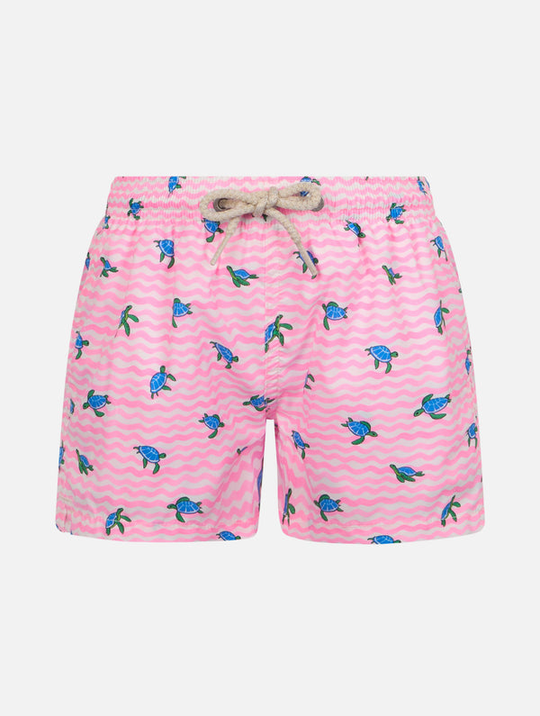 Boy Comfort Light Badeshorts mit Meeresschildkröten-Print