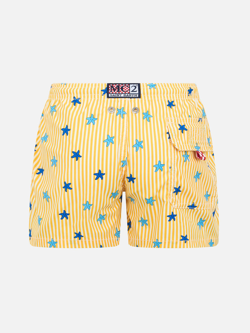 Boy Comfort Light Jr swim shorts with starfishes print