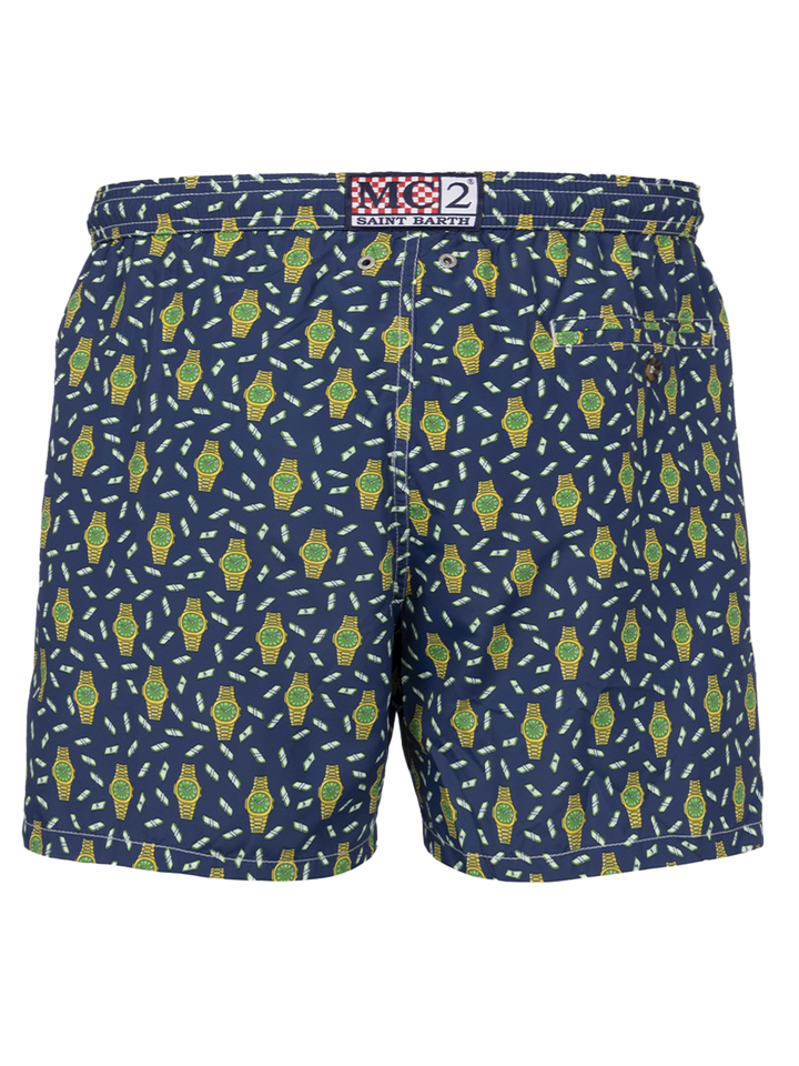 Herren-Badeshorts aus leichtem Stoff Lighting Micro Fantasy mit Uhrenaufdruck