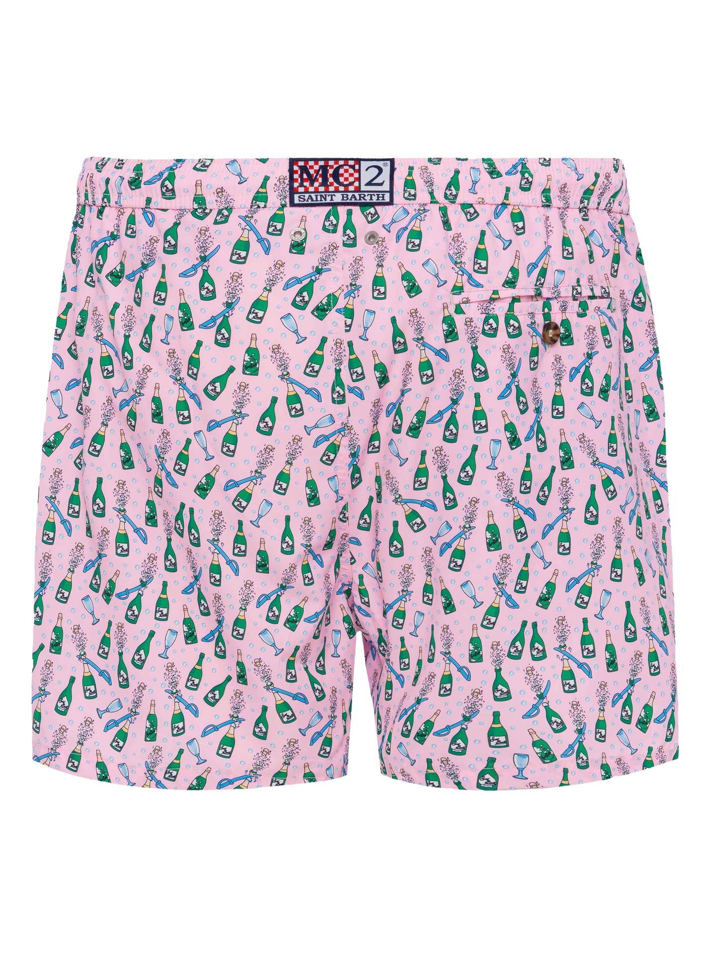 Badeshorts aus leichtem Stoff „Lighting“ mit Sabrage- und Flaschendruck