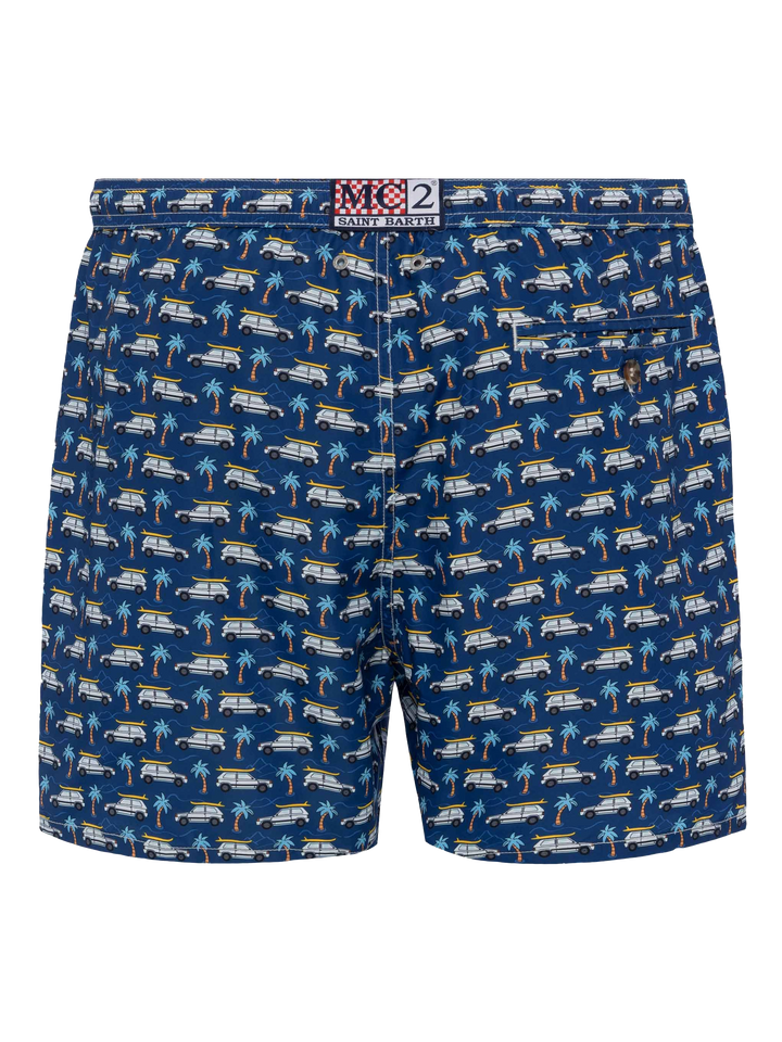 Lightweight fabric swim shorts Lighting with Panda car print | FIAT SPECIAL EDITION