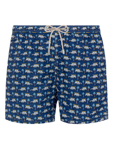 Lightweight fabric swim shorts Lighting with Panda car print | FIAT SPECIAL EDITION - MC2 Saint Barth