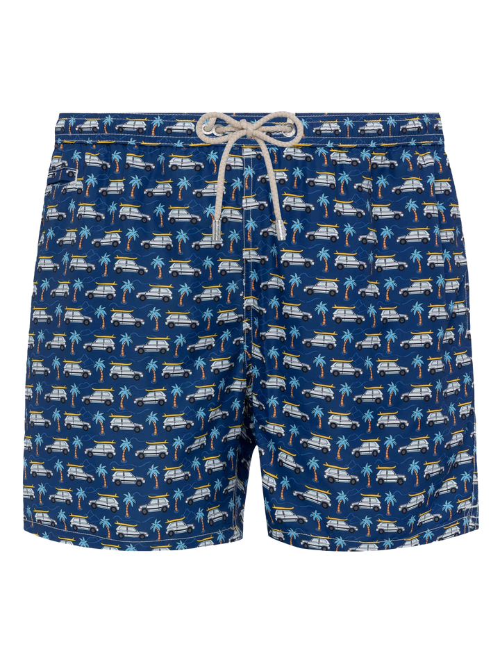 Lightweight fabric swim shorts Lighting with Panda car print | FIAT SPECIAL EDITION