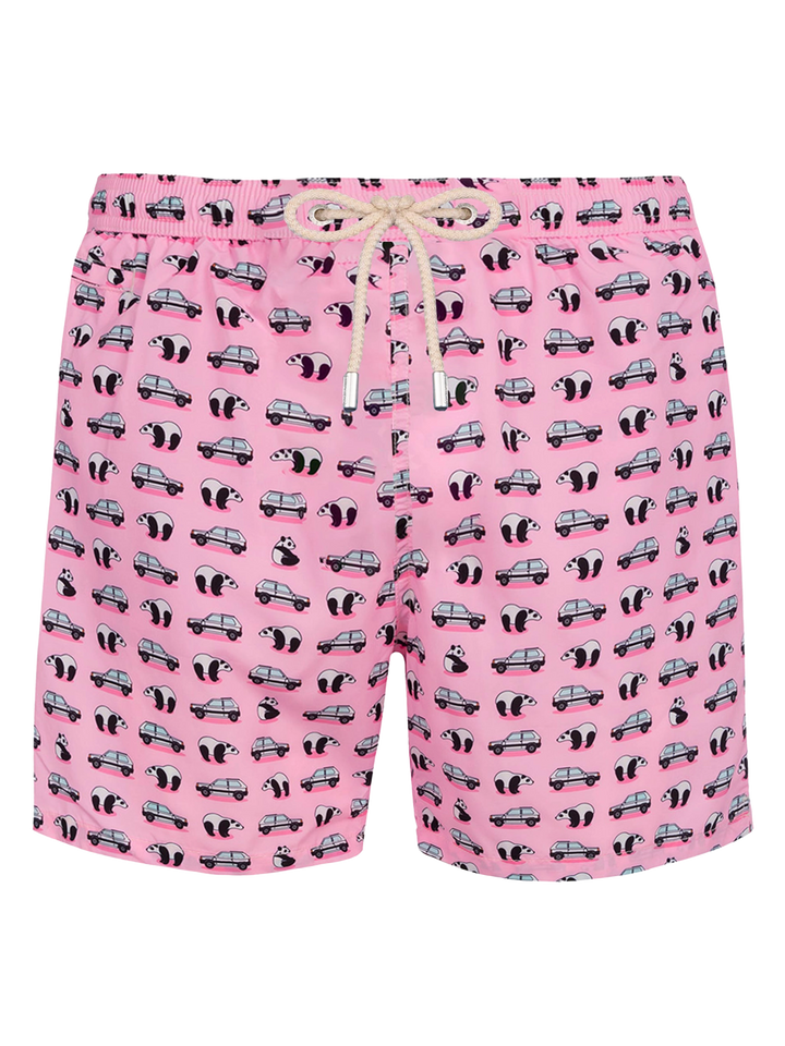 Herren-Badeshorts aus leichtem Stoff Lighting Micro Fantasy mit Panda und Panda-Aufdruck | PANDA-SONDERAUSGABE