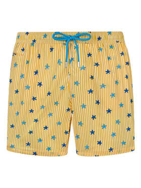 Man Comfort Light Badeshorts mit Seestern-Print