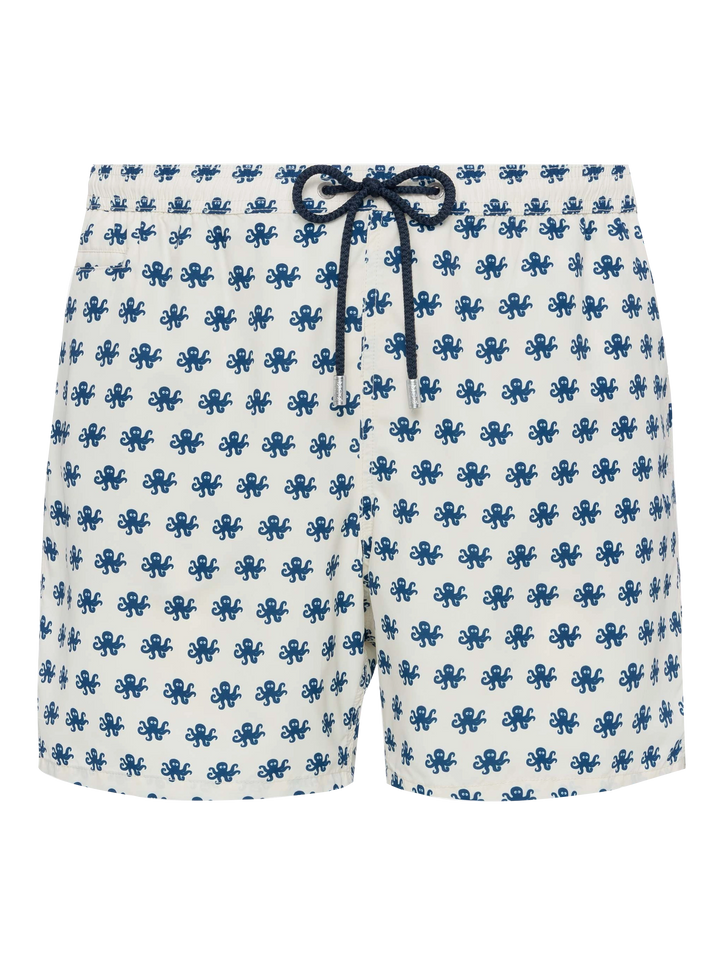 Lightweight fabric swim shorts Lighting with octopus print