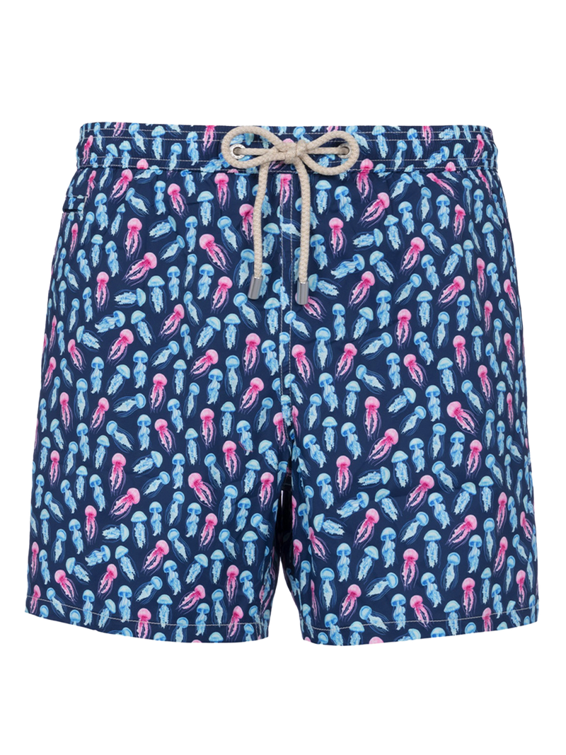Comfort Light classic stretch swim shorts with jellyfishes print
