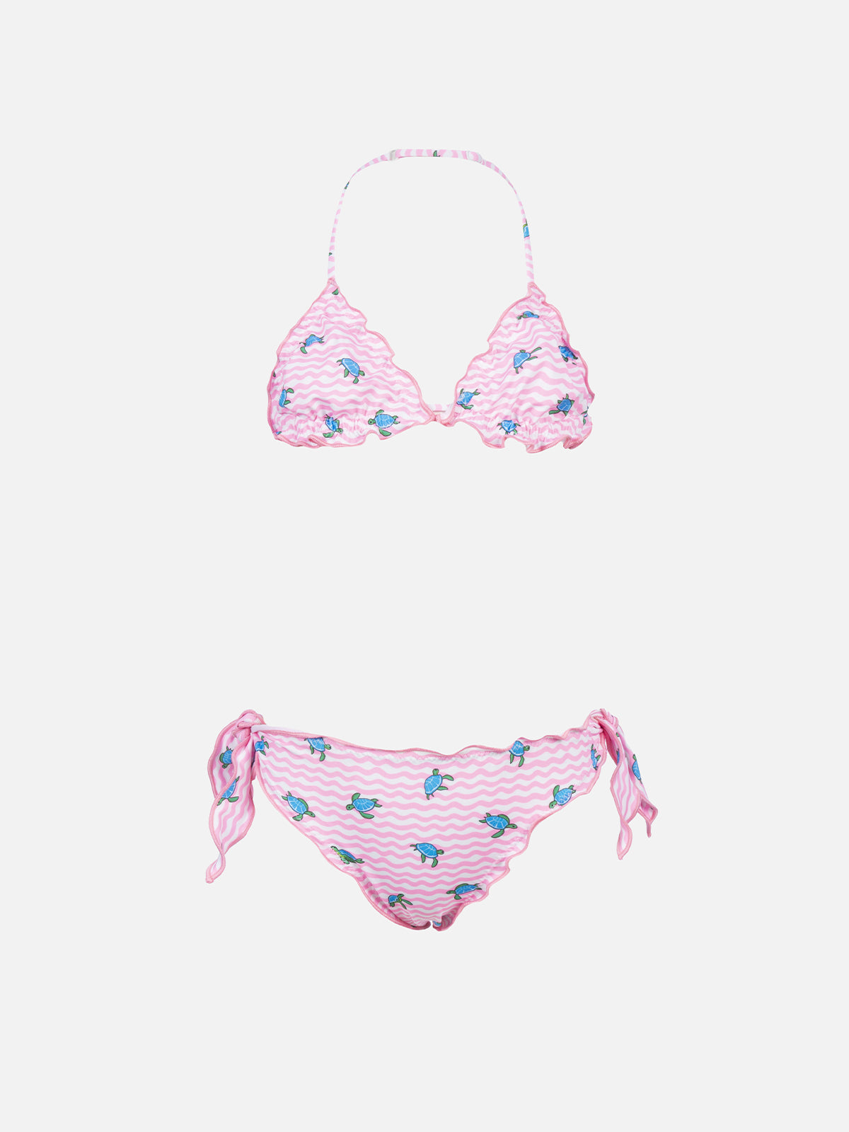 Girl classic triangle bikini Cris with turtle print