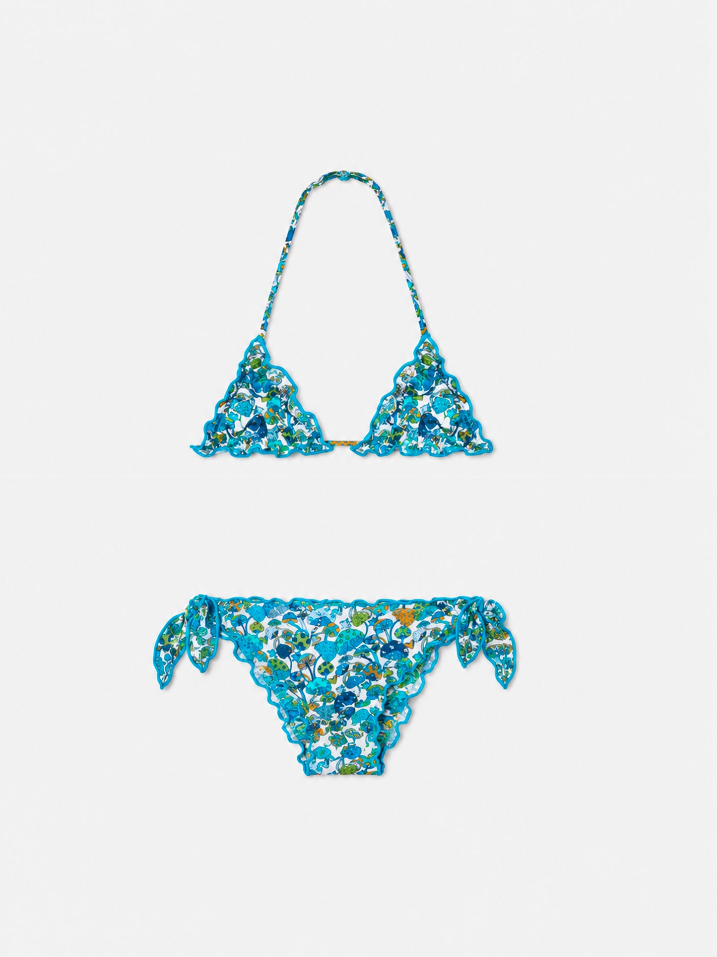 Bikini da bambina a triangolo con stampa funghi | EDIZIONE SPECIALE LIBERTY