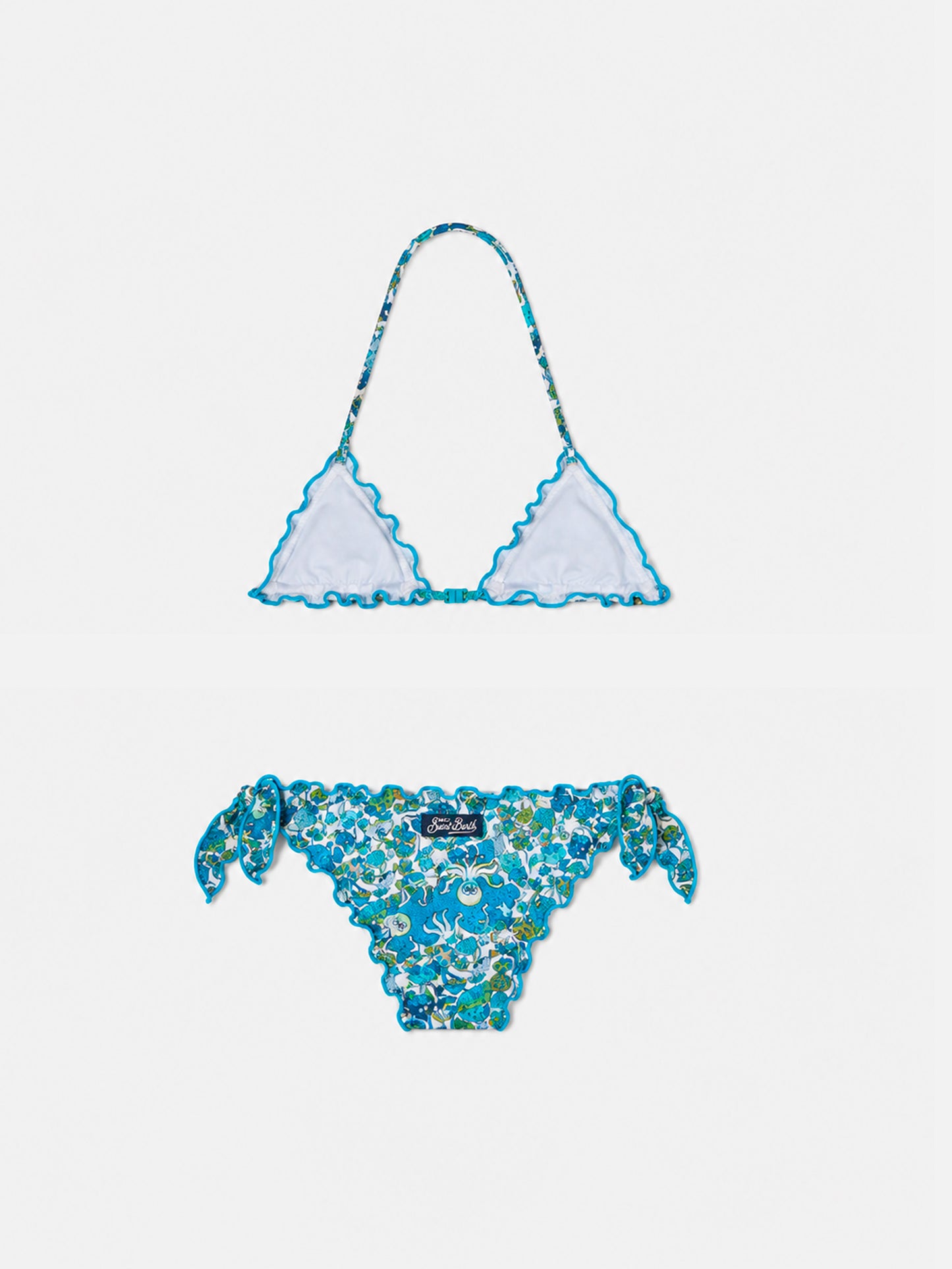 Bikini da bambina a triangolo con stampa funghi | EDIZIONE SPECIALE LIBERTY