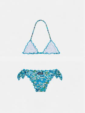 Bikini da bambina a triangolo con stampa funghi | EDIZIONE SPECIALE LIBERTY