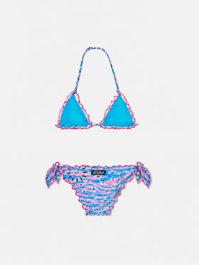 Bikini triangle pour fille avec imprimé bandana zèbre 