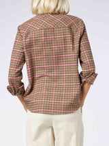 Woman overshirt with pied de poule print