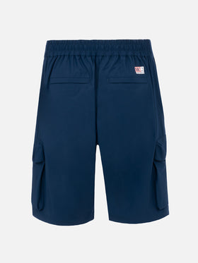 Marineblaue Bermudashorts aus technischem Stoff Deck