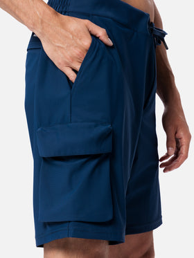 Marineblaue Bermudashorts aus technischem Stoff Deck