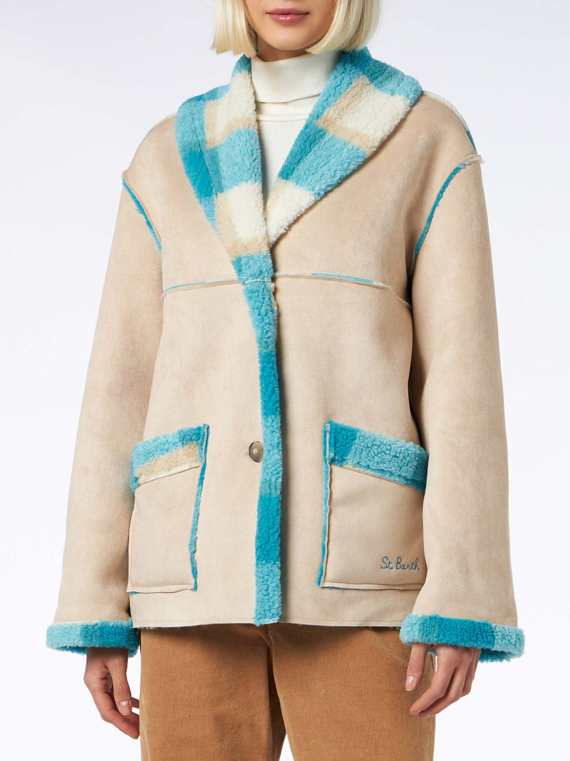 Woman reversible shearling jacket