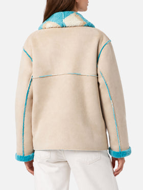 Giacca Dorys reversibile effetto shearling con stampa tartan