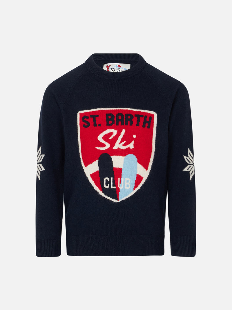 Maglione girocollo da bambino con stampa St. Barth Ski Club