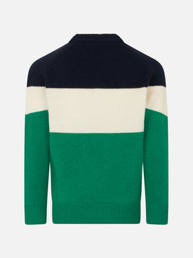 Boy crewneck sweater with Saint Barth print