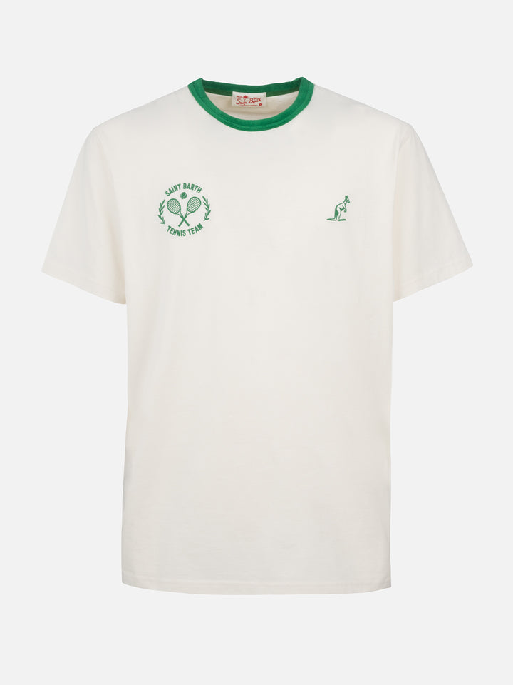 Man white cotton t-shirt Dover with Australian embroidery | AUSTRALIAN BRAND SPECIAL EDITION - MC2 Saint Barth