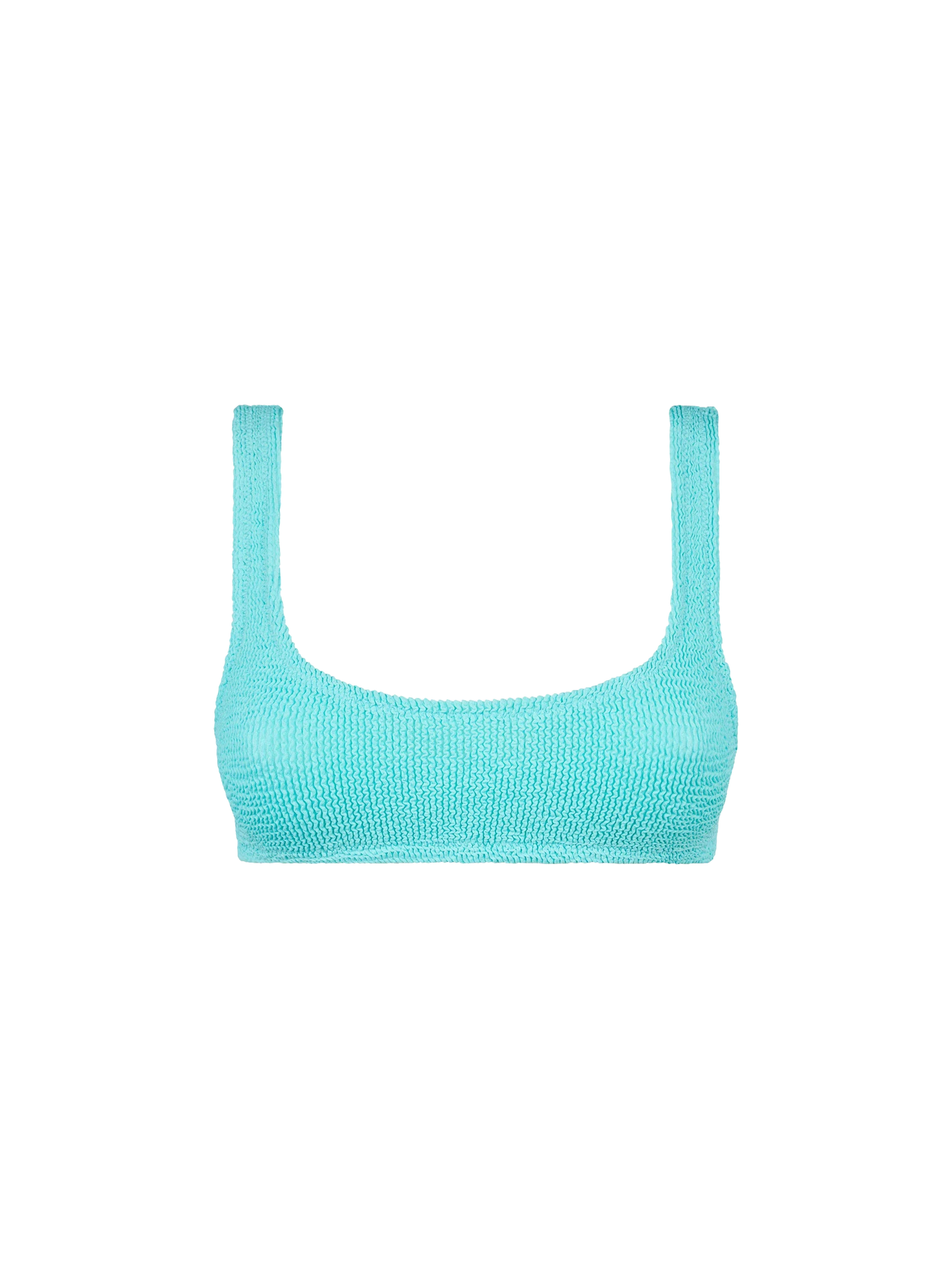 Wassergrüner Crinkle-Bralette-Badeanzug für Damen
