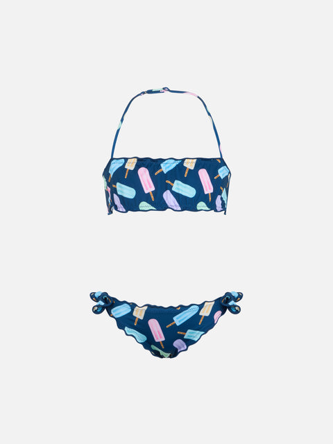 Girl classic bandeau bikini Emy with popsicles print - MC2 Saint Barth