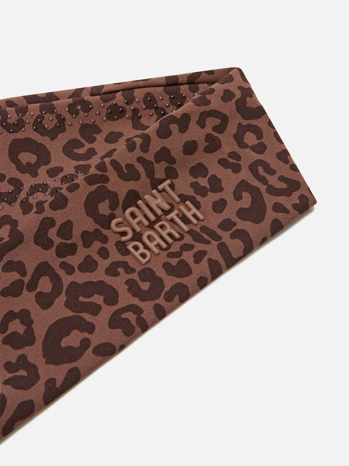 Studio headband with leopard print