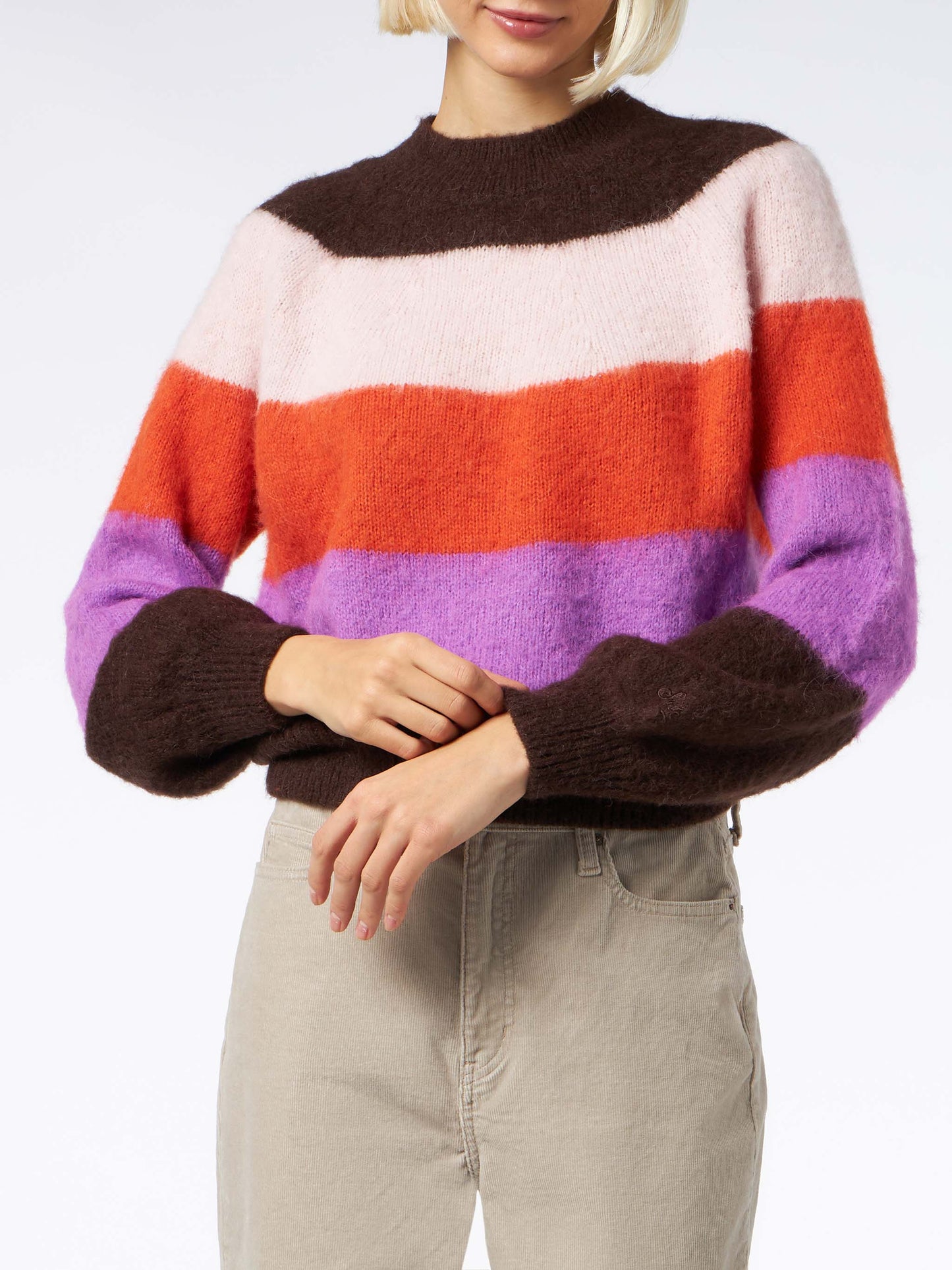 Maglione da donna morbida con colori sfumati