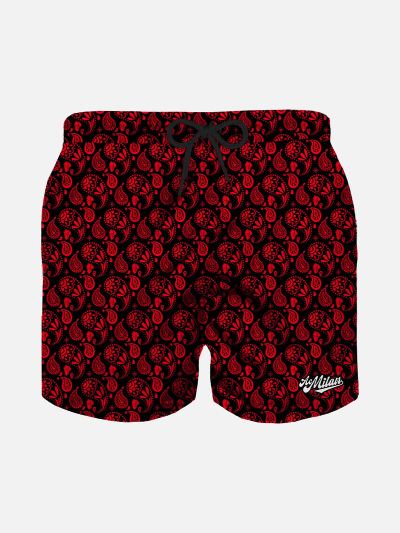 Badeshorts für Jungen aus leichtem Stoff mit Milan-Paisley-Print | MAILAND SONDERAUSGABE