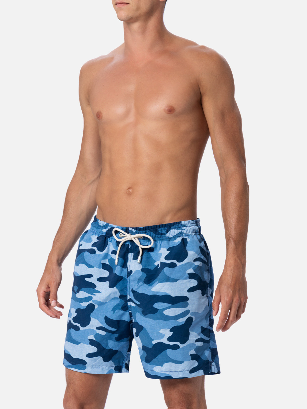 Gustavia Camouflage Mid-Length Swim Shorts | Peach Touch Effect