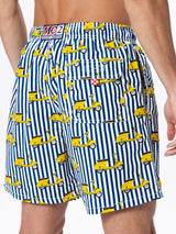 Man mid-length Gustavia swim-shorts with Vespa print | VESPA SPECIAL EDITION