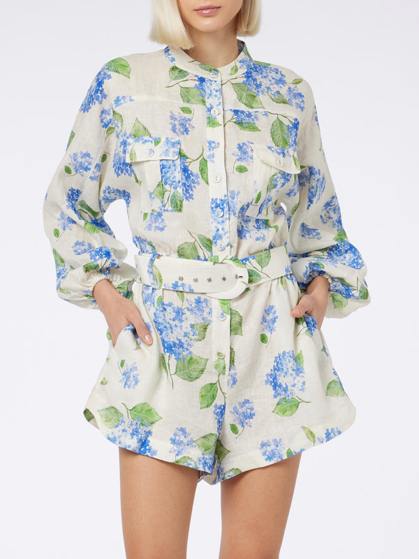 Leinen-Playsuit Hanniel für Damen mit Blumenmuster