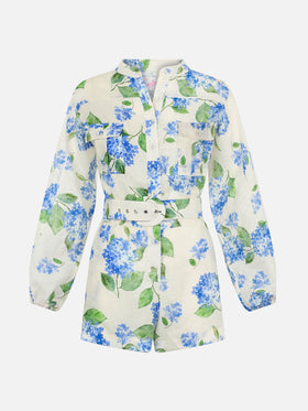 Leinen-Playsuit Hanniel für Damen mit Blumenmuster